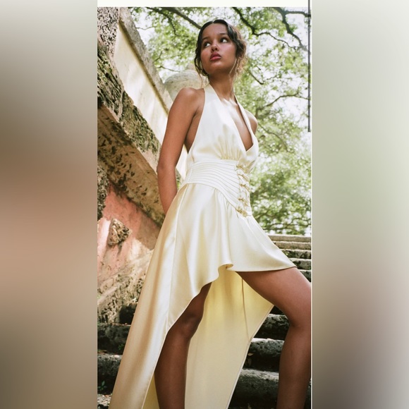 ORSEUND IRIS Halter Bow High Low Dress - Picture 3 of 4